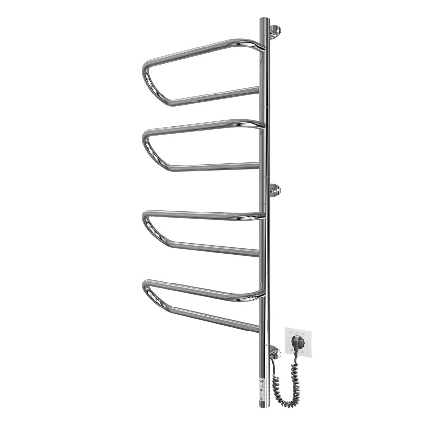 Uscător electric rotativ pentru prosoape ELECTRA, 120W/230V, 102,5x44,5 cm, inox/crom, montaj pe partea dreaptă