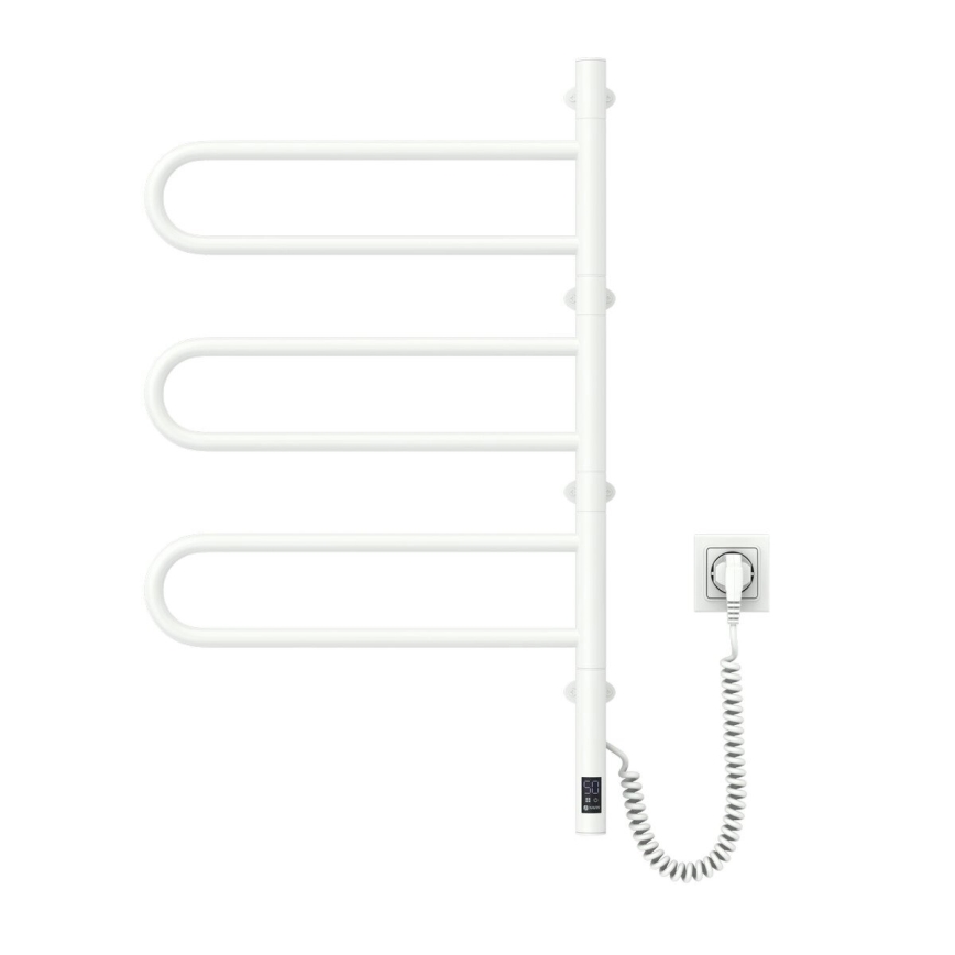 Uscător electric rotativ pentru prosoape FOUETTE, 100 W, 80 x 49 cm, cu termostat, alb