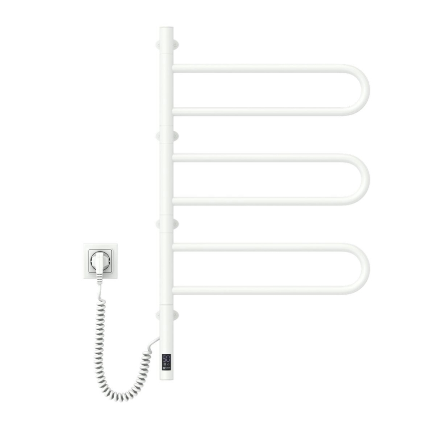 Uscător electric rotativ pentru prosoape FOUETTE, 100 W, 80 x 49 cm, cu termostat, alb