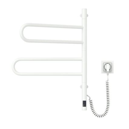 Uscător electric rotativ pentru prosoape FOUETTE, 60 W, 65 x 49 cm, alb, cu termostat