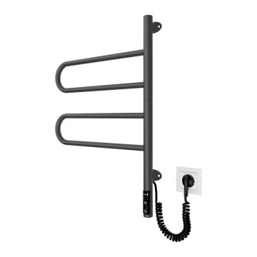 Uscător electric rotativ pentru prosoape TRISTAR 75W/230V 62,5x44,5 cm IP44 inox/negru