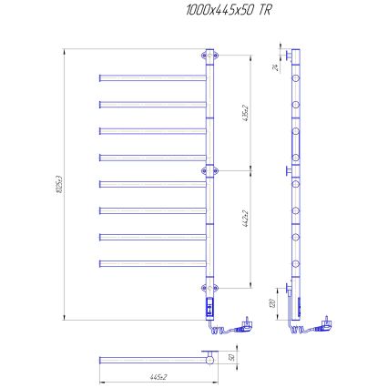 Uscător electric rotativ pentru prosoape VEER, 95 W/230 V, 100 x 44,5 cm, inox/negru