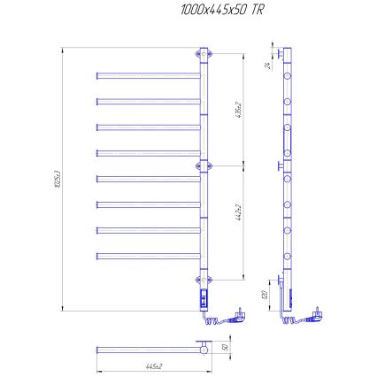 Uscător electric rotativ pentru prosoape VEER 95W/230V 100x44,5 cm inox/crom lucios