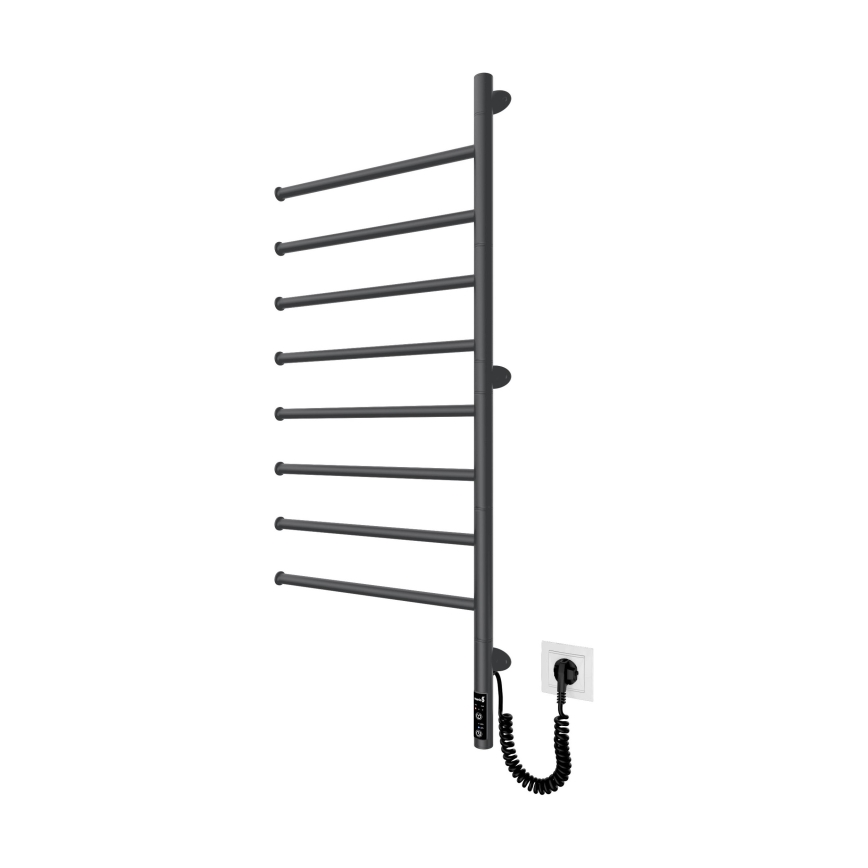 Uscător de prosoape electric rotativ VEER, 95 W/230 V, 102,5 x 44,5 cm, inox/negru