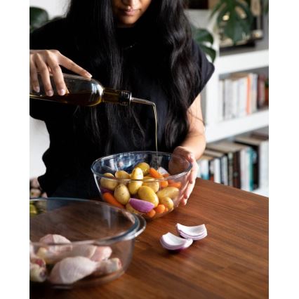 Vas de copt termorezistent cu capac PYREX, 1,3 l