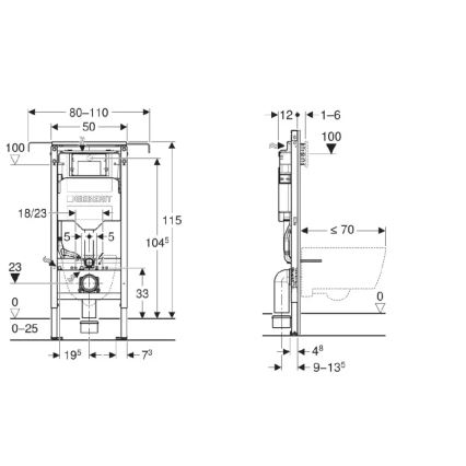Vas WC suspendat ROUND + Capac WC SoftClose ROUND + Placă de acționare SIGMA + Modul incastrat + Plăcuță izolatoare