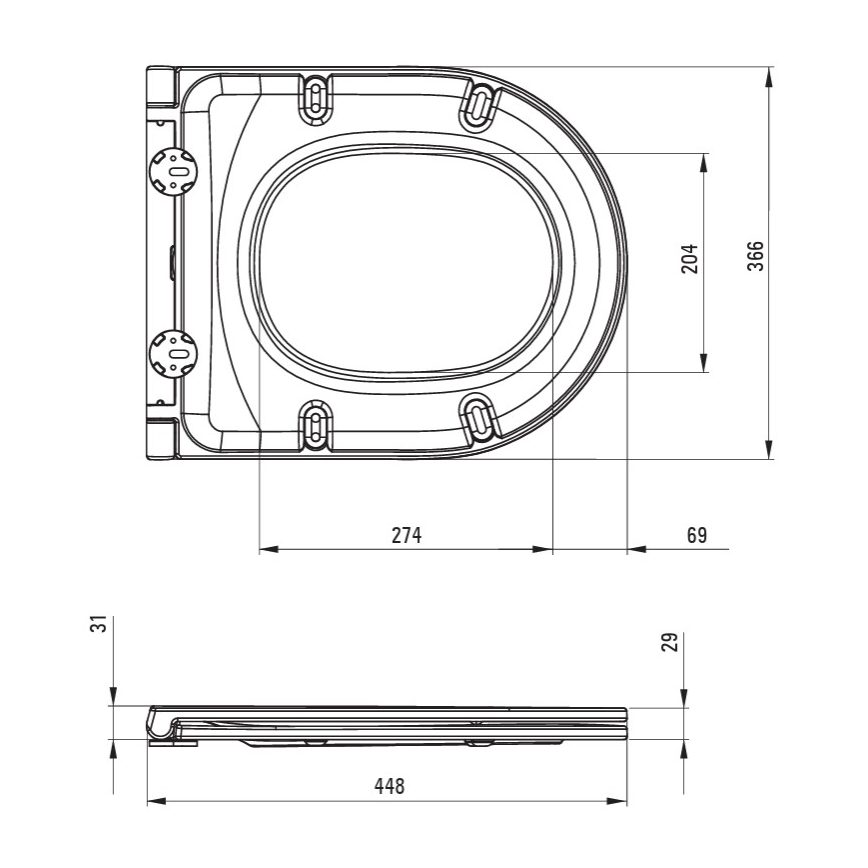 Vas WC suspendat ROUND + Capac WC SoftClose ROUND + Placă de acționare SIGMA + Modul incastrat + Plăcuță izolatoare