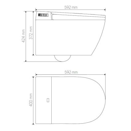 Vas WC suspendat cu bideu TISVILDELEJE 1600W/230V + capac WC SoftClose + plăcuță de comandă SIGMA + modul încastrat + placă izolatoare + telecomandă