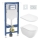 Vas WC suspendat ROUND + Capac WC SoftClose ROUND + Placă de acționare SIGMA + Modul incastrat + Plăcuță izolatoare