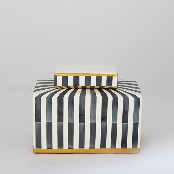 Vază ceramică 20,5x16x9 cm albastru/alb/negru