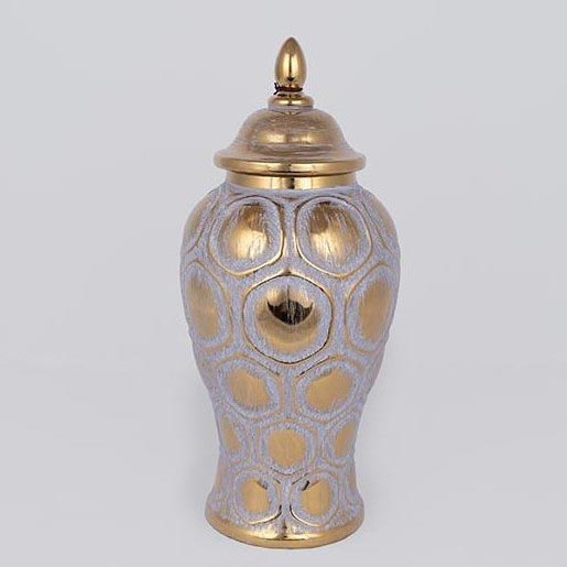 Vază ceramică 35x18,5 cm auriu/gri