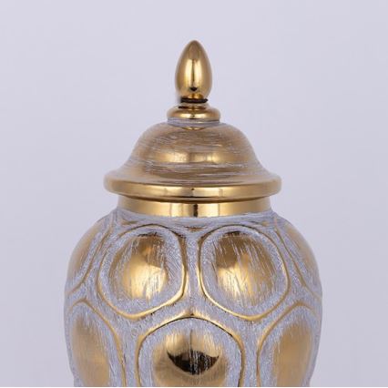 Vază ceramică 35x18,5 cm auriu/gri