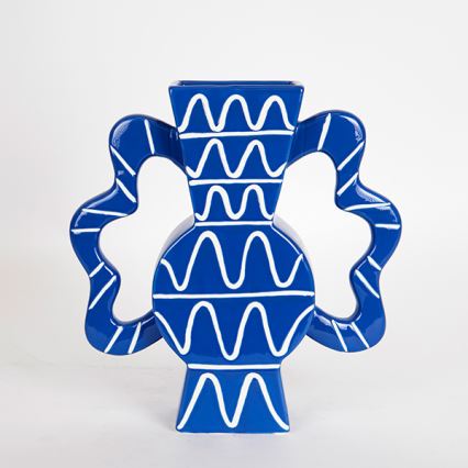 Vază ceramică 37,5x35,5 cm albastru