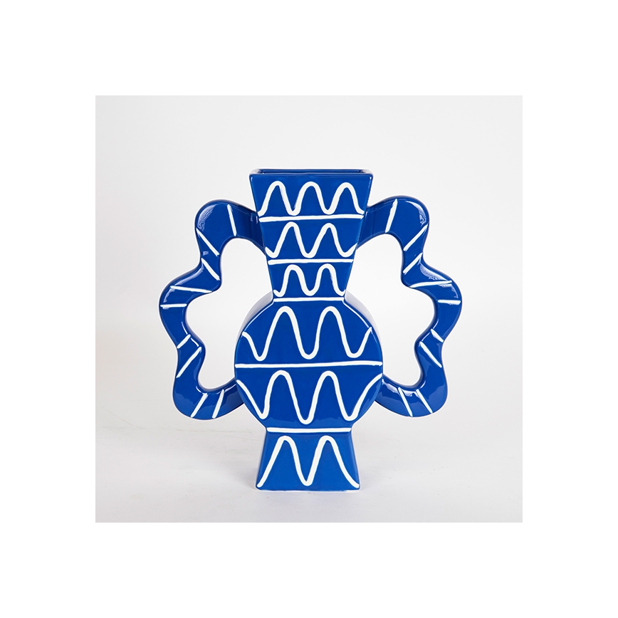 Vază ceramică 37,5x35,5 cm albastru