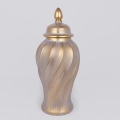 Vază ceramică 41x20 cm auriu/gri