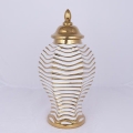 Vază ceramică 42,2x21,1 cm auriu/alb