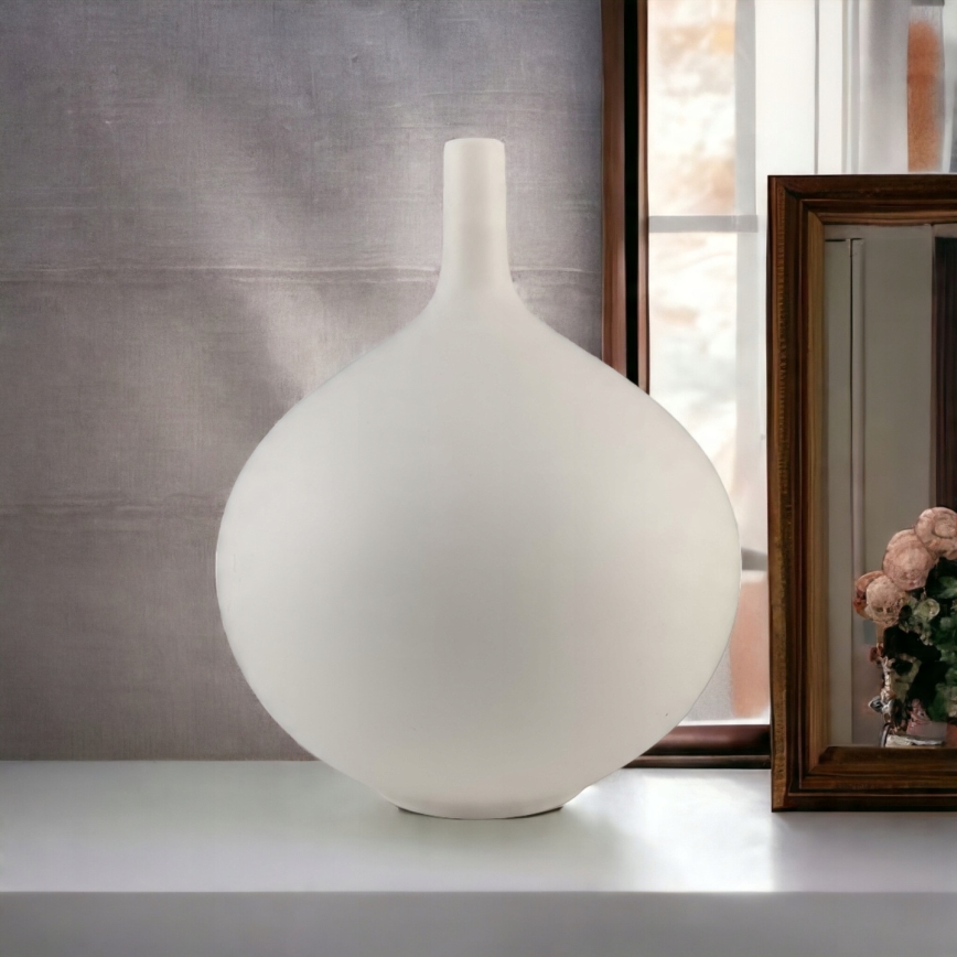 Vază ceramică albă, 24 cm