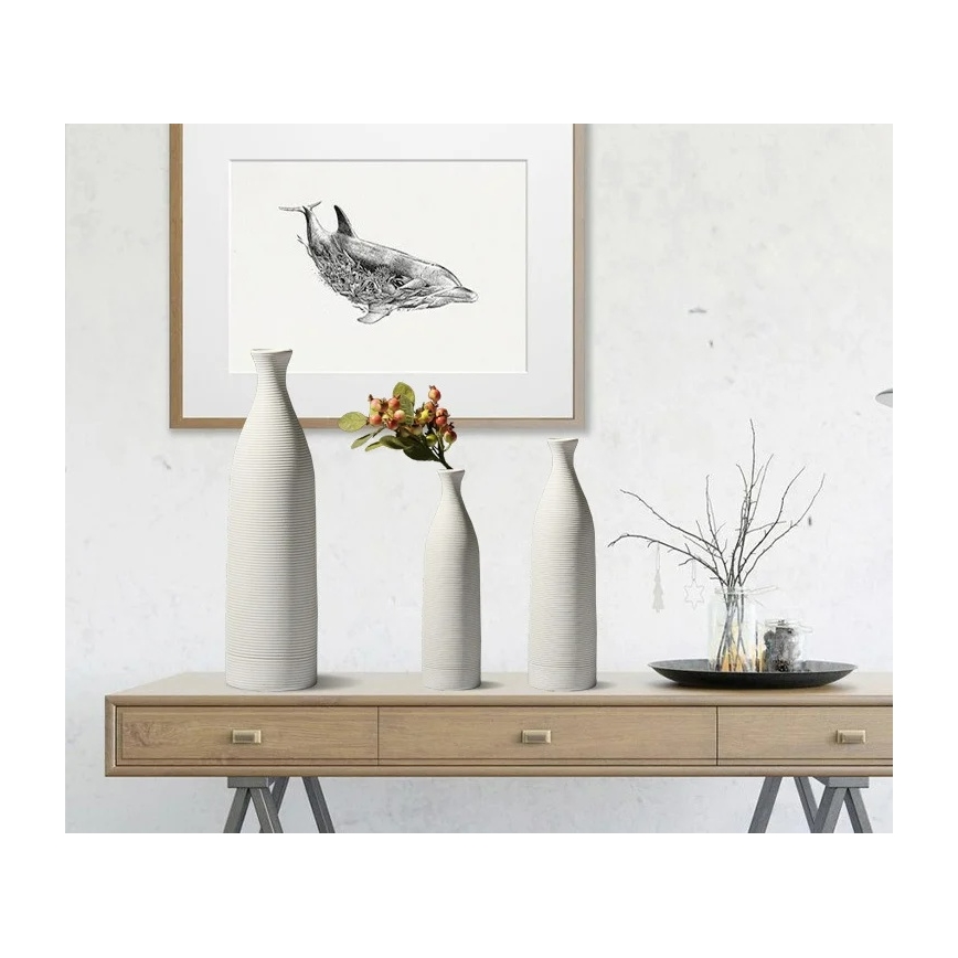 Vază ceramică albă, 33 cm