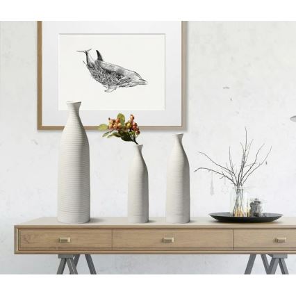 Vază ceramică albă, 46 cm