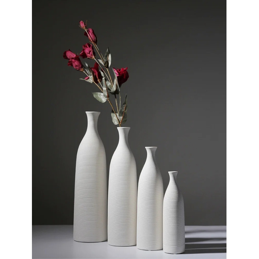 Vază ceramică albă, 46 cm