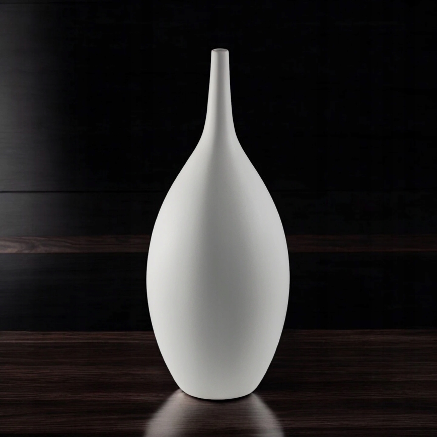 Vază ceramică albă, 47 cm