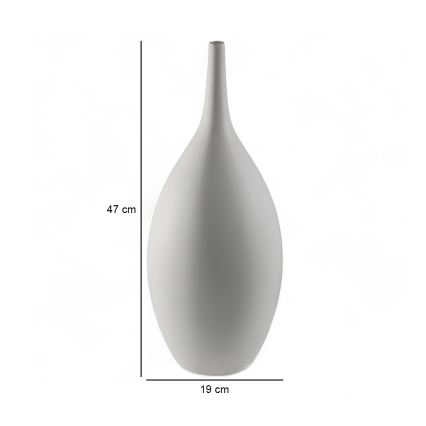 Vază ceramică albă, 47 cm