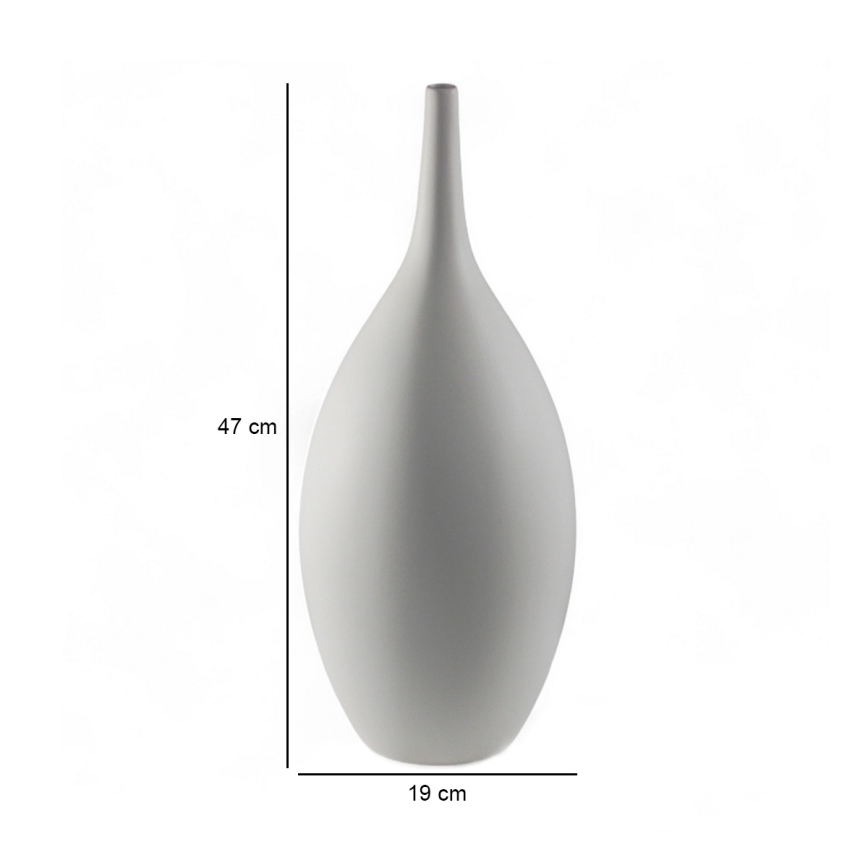 Vază ceramică albă, 47 cm