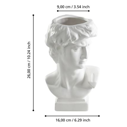 Vază ceramică Eglo 26x16 cm alb