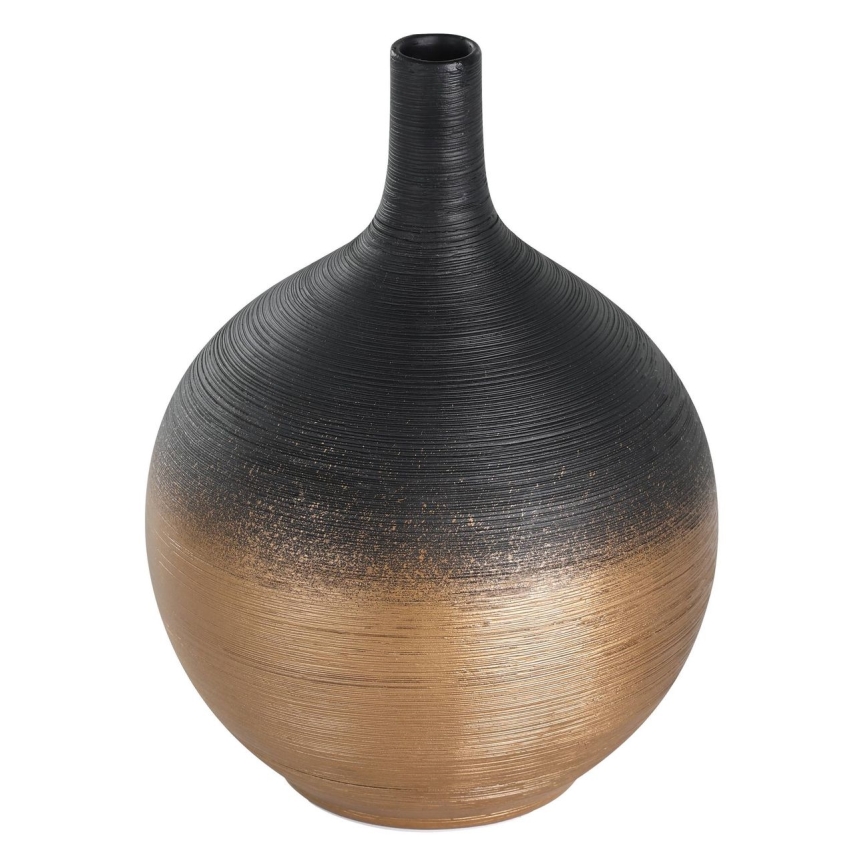 Vază ceramică Eglo 22x16 cm negru/auriu