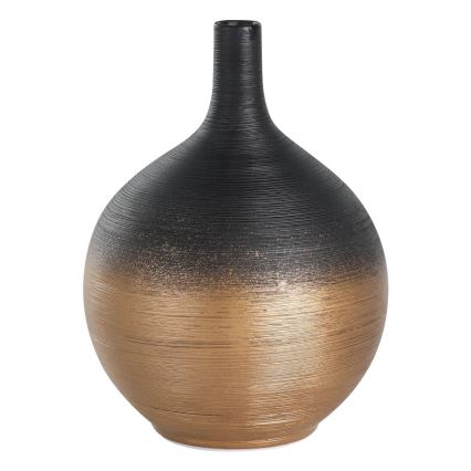 Vază ceramică Eglo 22x16 cm negru/auriu