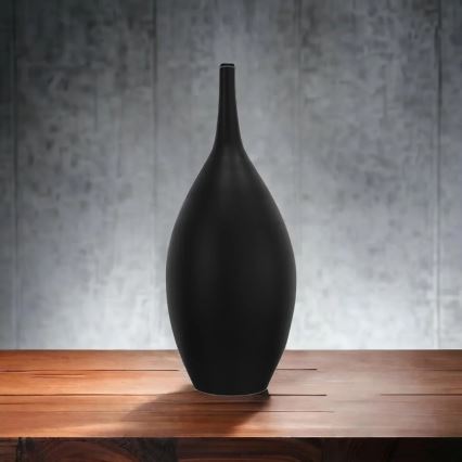 Vază ceramică neagră, 47 cm