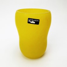 Vază de sticlă 14 cm galbenă