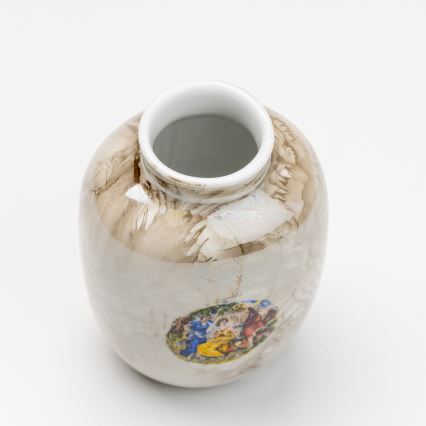 Vază din porțelan 12,5x9 cm maro grație