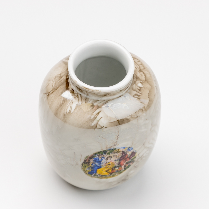 Vază din porțelan 12,5x9 cm maro grație