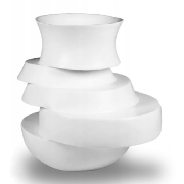 Vază din rășină, albă, 38x33x36 cm