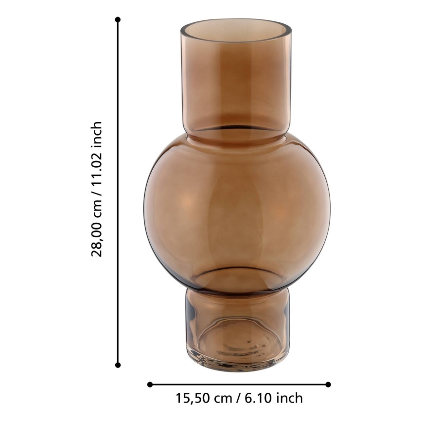 Vază din sticlă Eglo 28x15,5 cm maro