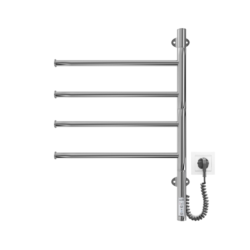 Suport electric rotativ pentru prosoape VEER 50W/230V, 62,5 x 44,5 cm, inox/crom lucios