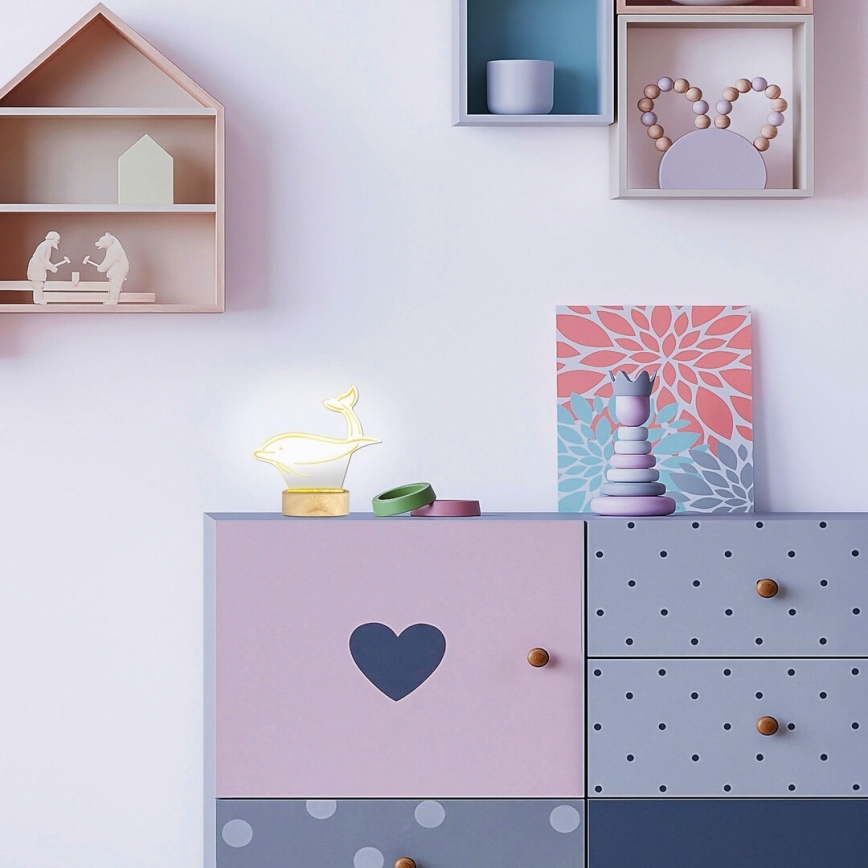 Veioză LED de masă pentru copii LED/2W/5V 3000K fag delfin Rabalux