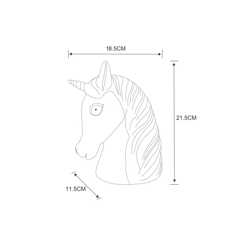 Veioză LED de veghe pentru copii Globo LED/1W/230/4,5V 3xAA inorog