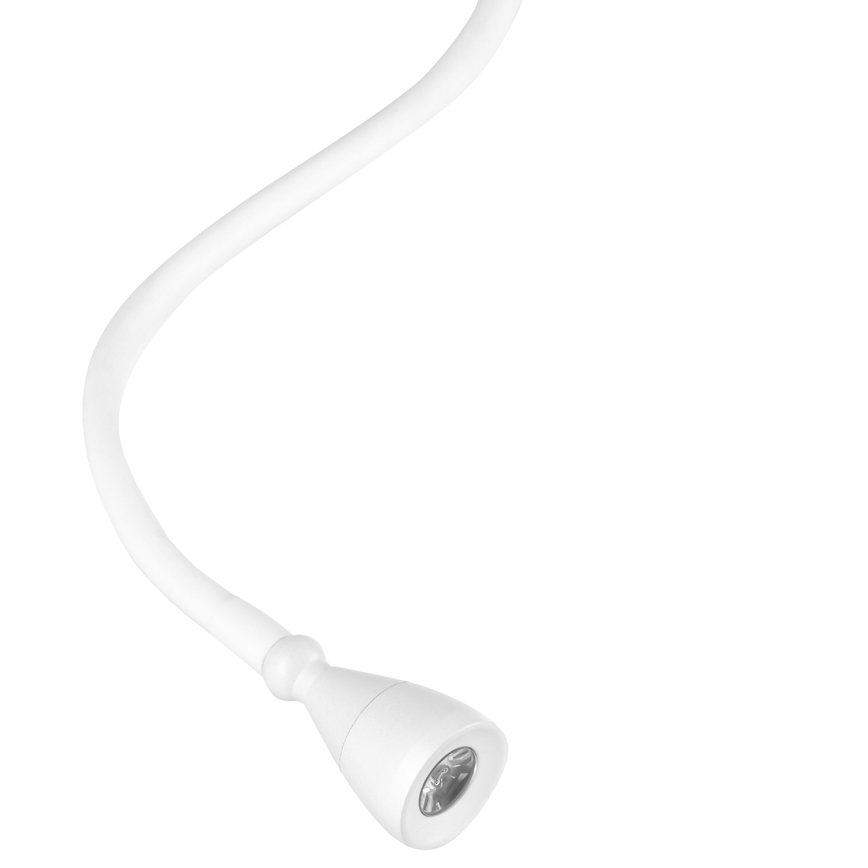 Veioză LED flexibilă cu raft și încărcare USB ONLI PLAK LED/1W/230V alb