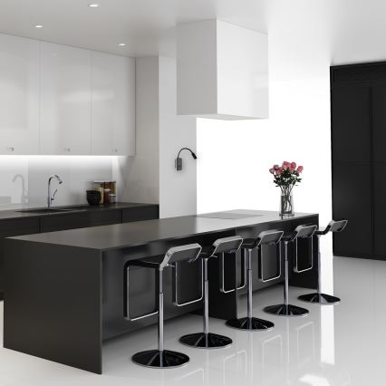 Veioză LED flexibilă de perete BASE 1xLED/8W+1xLED/2W/230V negru/argintiu