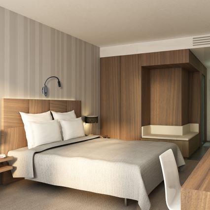 Veioză LED flexibilă de perete BASE 1xLED/8W+1xLED/2W/230V negru/argintiu