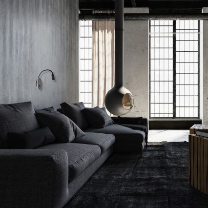 Veioză LED flexibilă de perete BASE 1xLED/8W+1xLED/2W/230V negru/argintiu