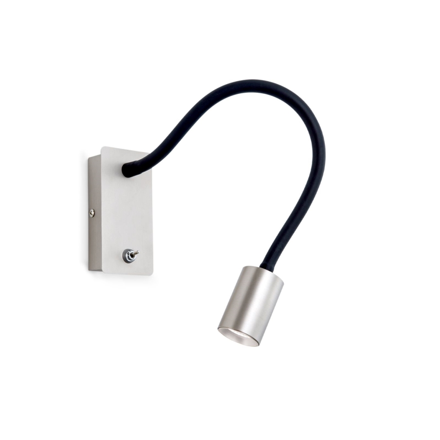 Veioză LED flexibilă de perete KURT LED/5W/230V argintiu