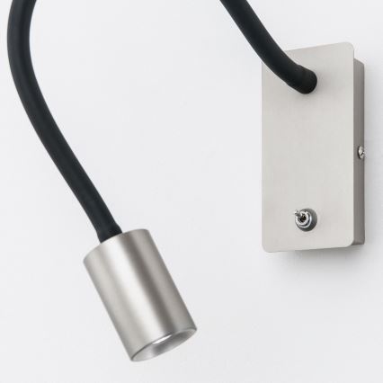 Veioză LED flexibilă de perete KURT LED/5W/230V argintiu