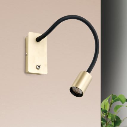 Veioză LED flexibilă de perete KURT LED/5W/230V auriu