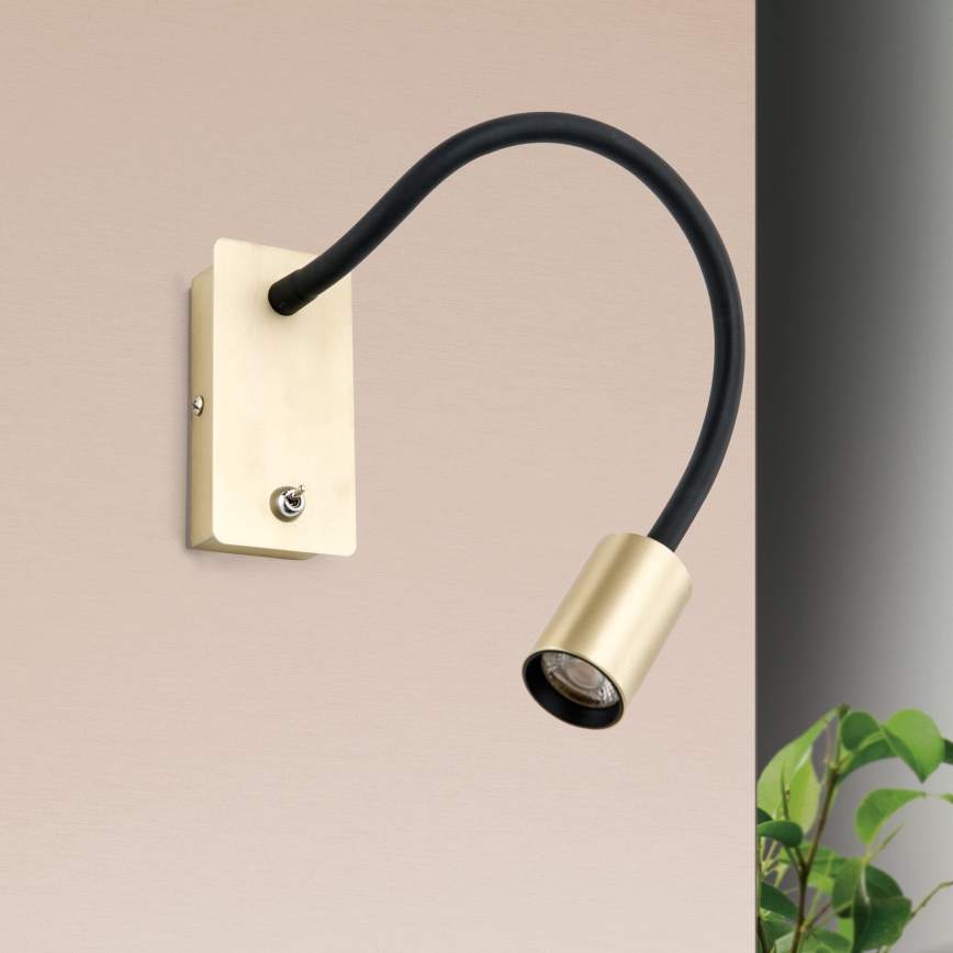 Veioză LED flexibilă de perete KURT LED/5W/230V auriu