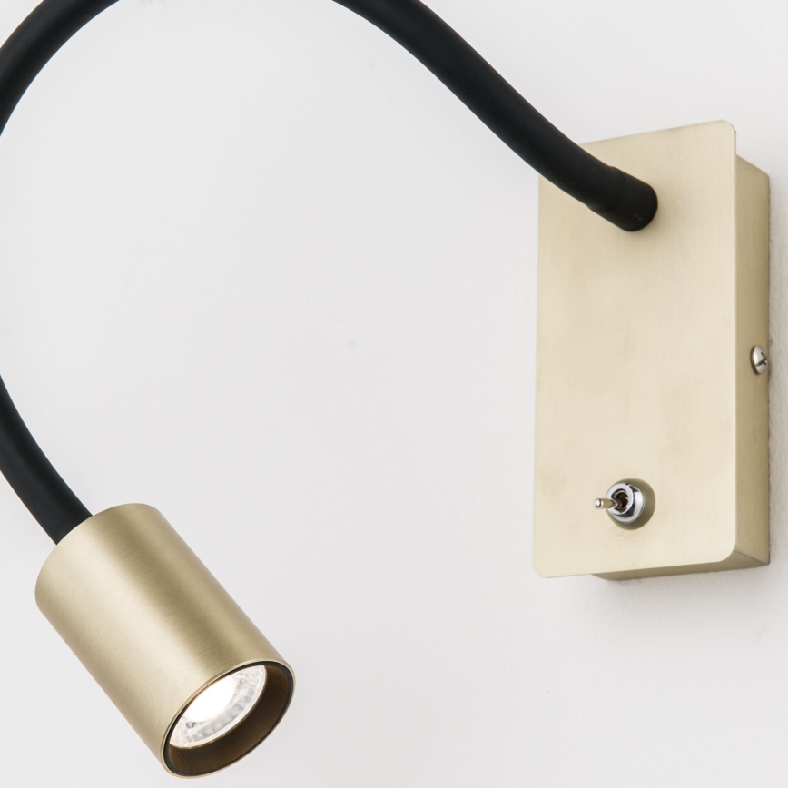 Veioză LED flexibilă de perete KURT LED/5W/230V auriu