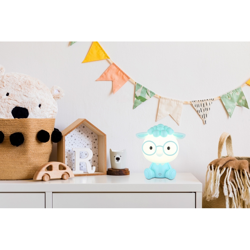 Veioză LED reîncărcabilă dimabilă de veghe pentru copii Globo LED/1W/5V 500 mAh albastru