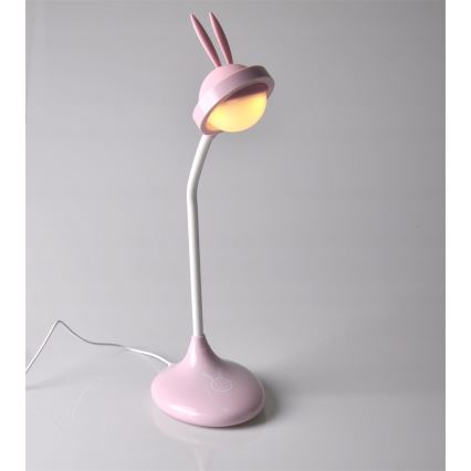 Veioză LED tactilă pentru copii RABBIT LED/0,4W/5V 3000/6500K roz + USB